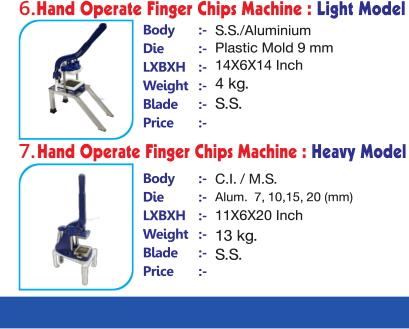 Hand Operated Potato Finger Chips Machine